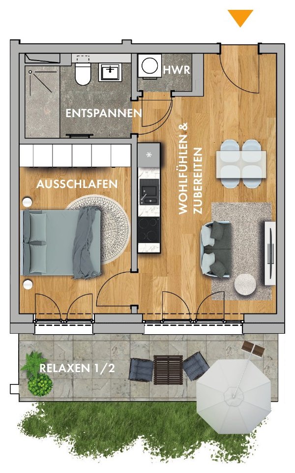 Grundriss Wohnung 102